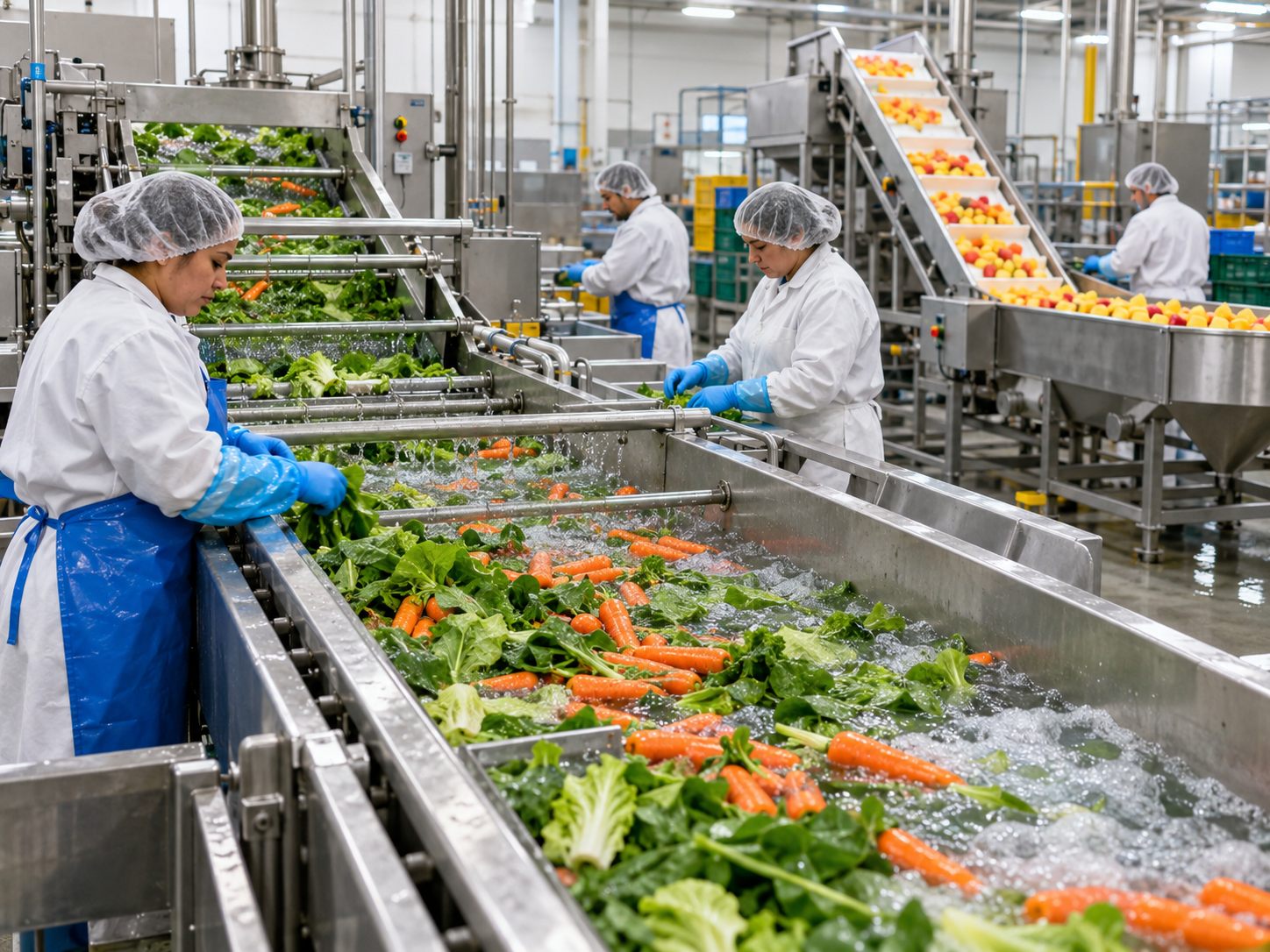 Fresh produce washing and sorting equipment